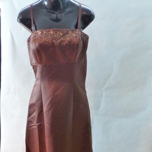 Les Soiree Size 8 long dress NWT Chocolate